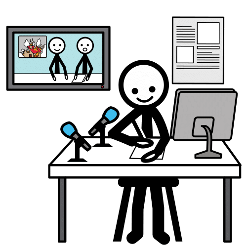 Una persona utiliza varios medios de comunicación para difundir una noticia