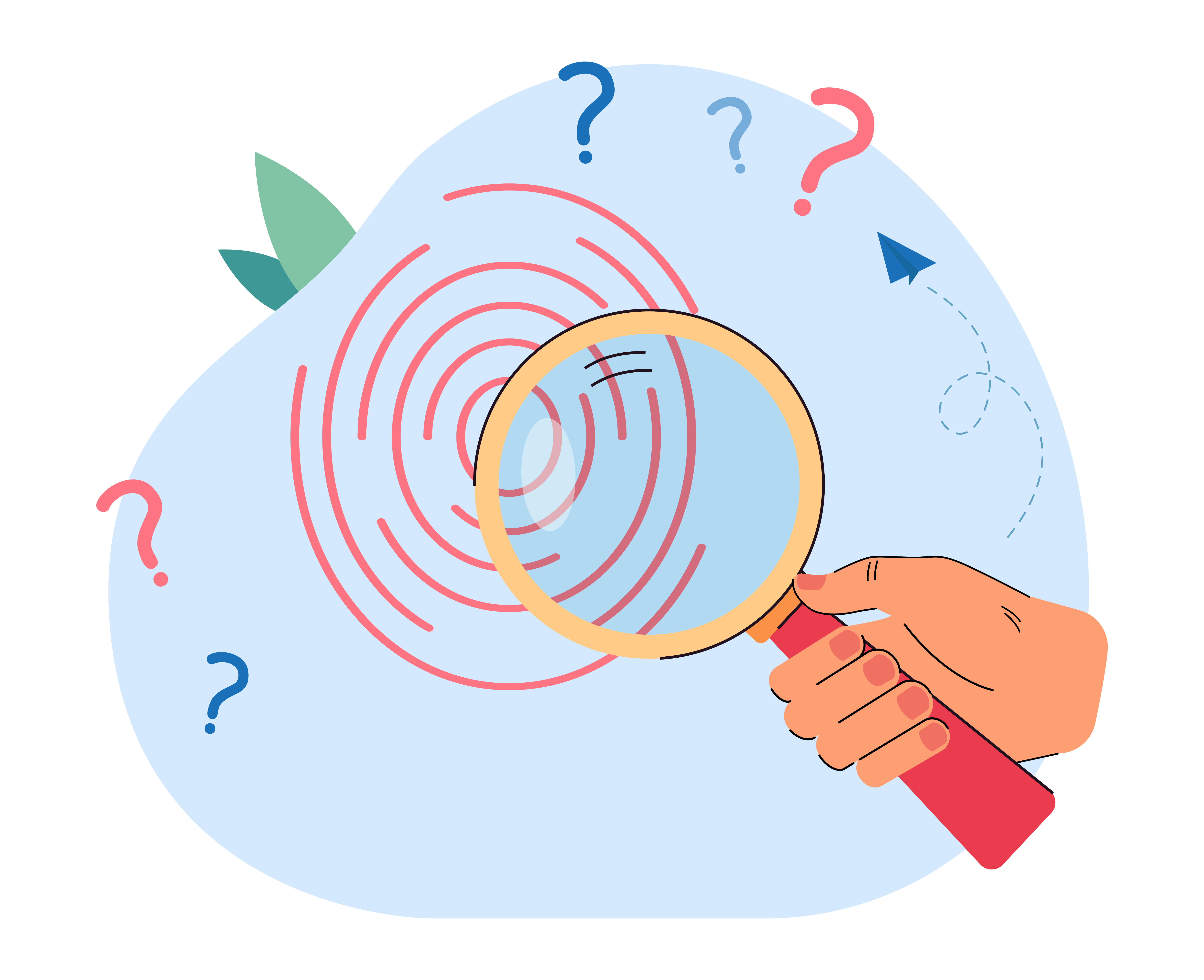 Una lupa trata de ver mejor un hilo enredado