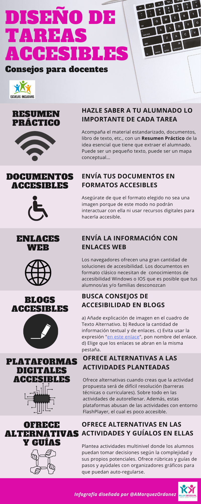 Infografía de consejos para docentes