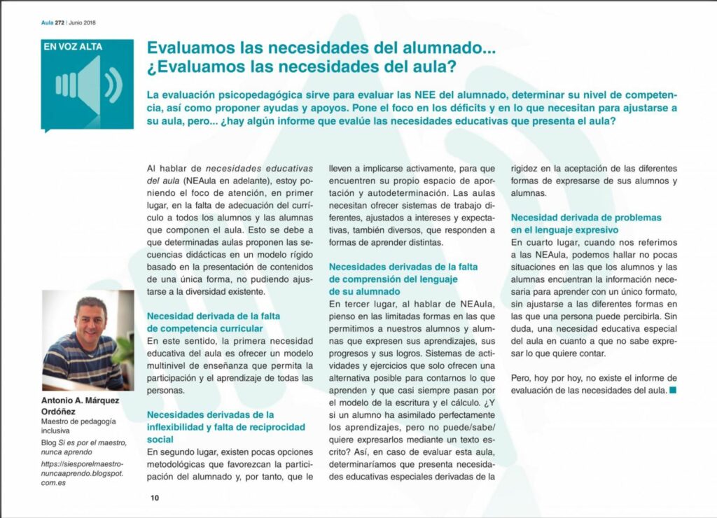 imagen del artículo de la revista Aula de Innovación